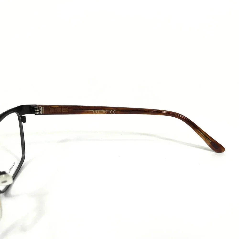 Iconik Eyeglasses Frames Shai C01 Brown Tortoise Square Full Rim 52-16-140
